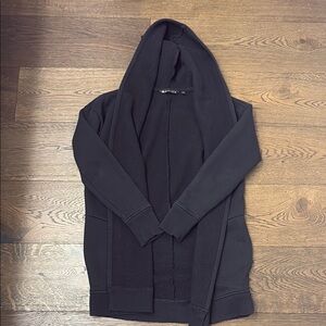Athleta Black long fleece sweatshirt with Hood